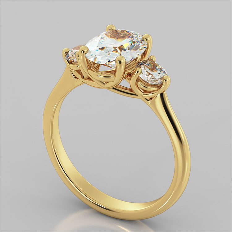 Oval Cut Three-Stone Engagement Ring