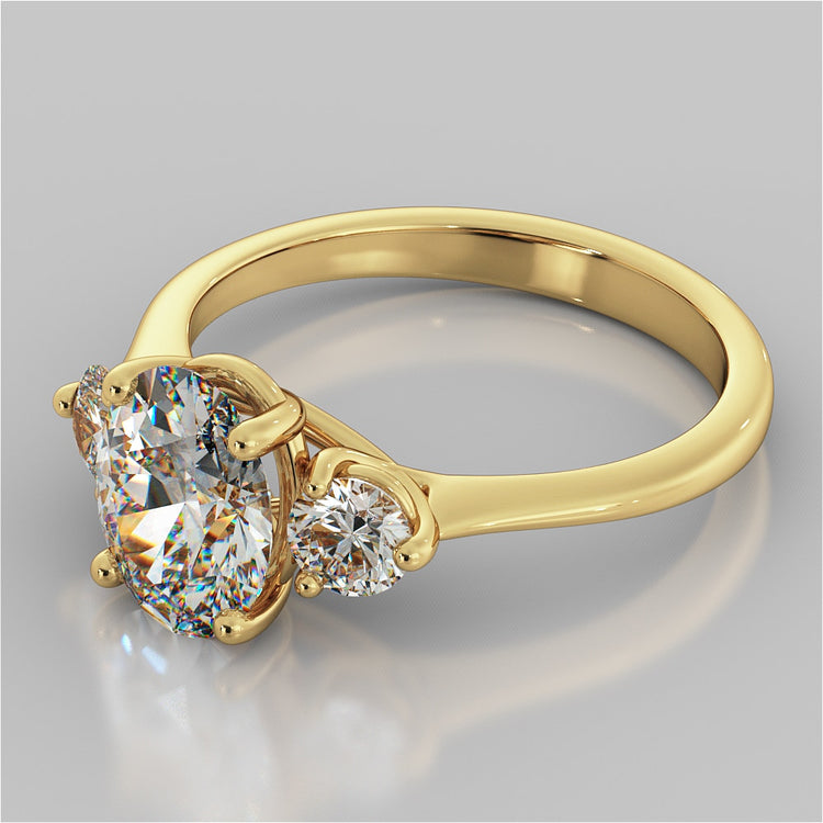 Oval Cut Three-Stone Engagement Ring