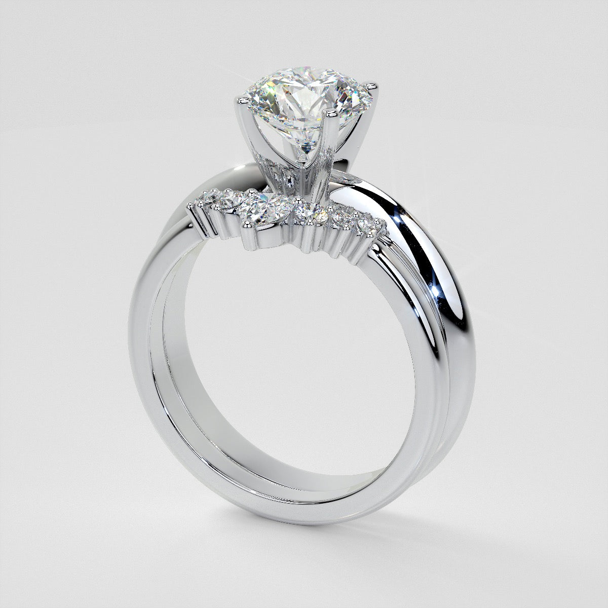 1/4 CTW Lab-Grown Diamond Contour Band