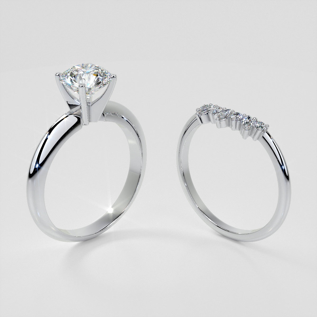 1/6 CTW Lab Grown Diamond Bursting Marquise Nesting Band