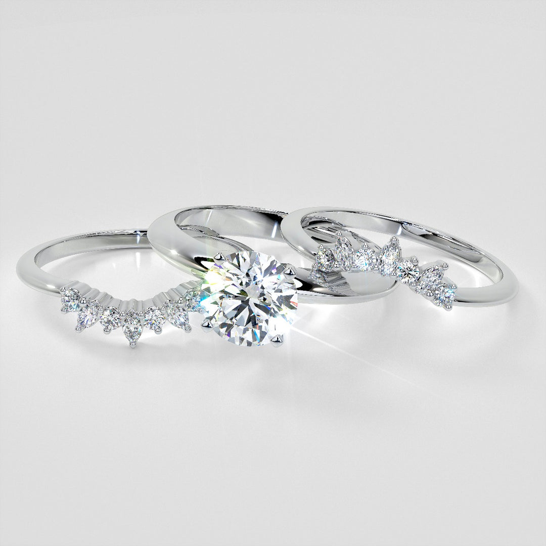 1/6 CTW Lab Grown Diamond Bursting Marquise Nesting Band