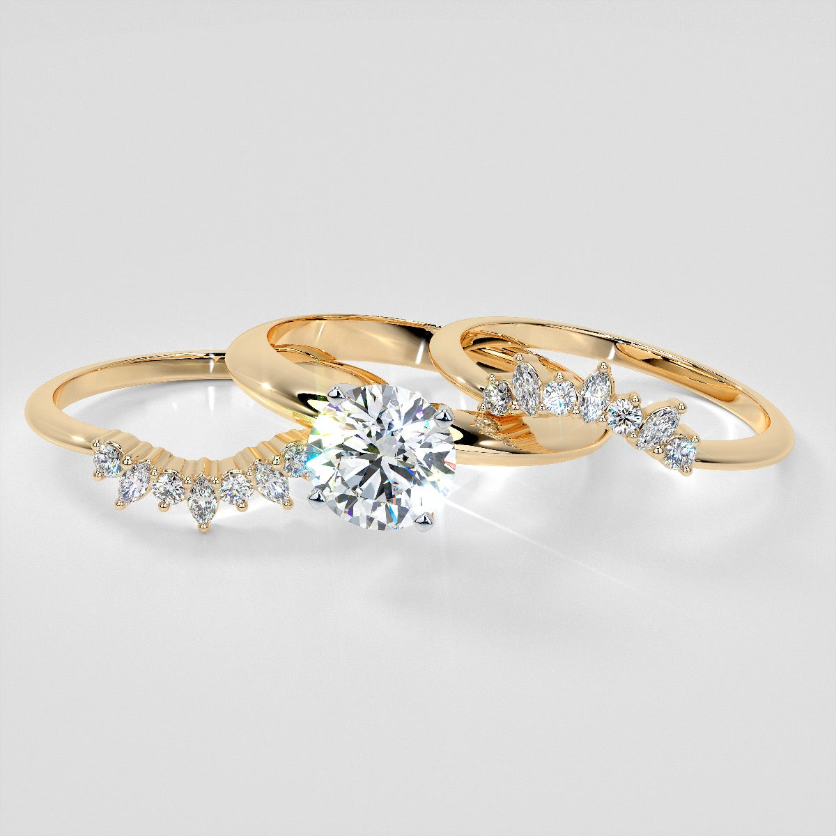 1/6 CTW Lab Grown Diamond Bursting Marquise Nesting Band