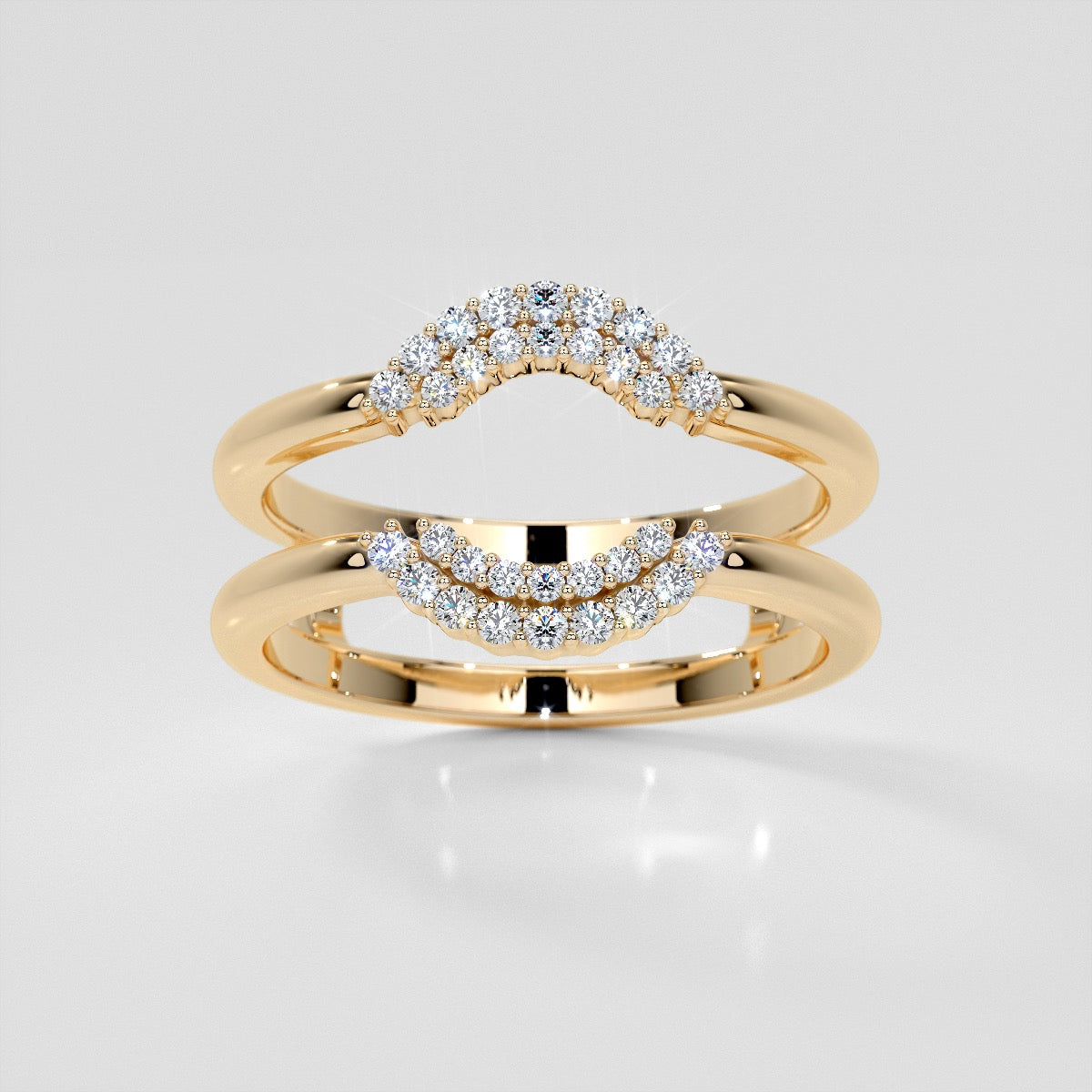 1/5 CTW Lab Grown Diamond Crescent Nesting Ring Guard Enhancer Wedding Band