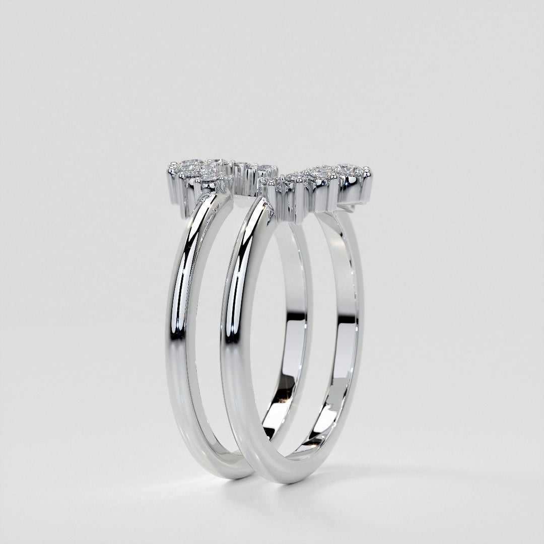 1/4 CTW Lab Grown Diamond Pointed Crown Ring Enhancer Band