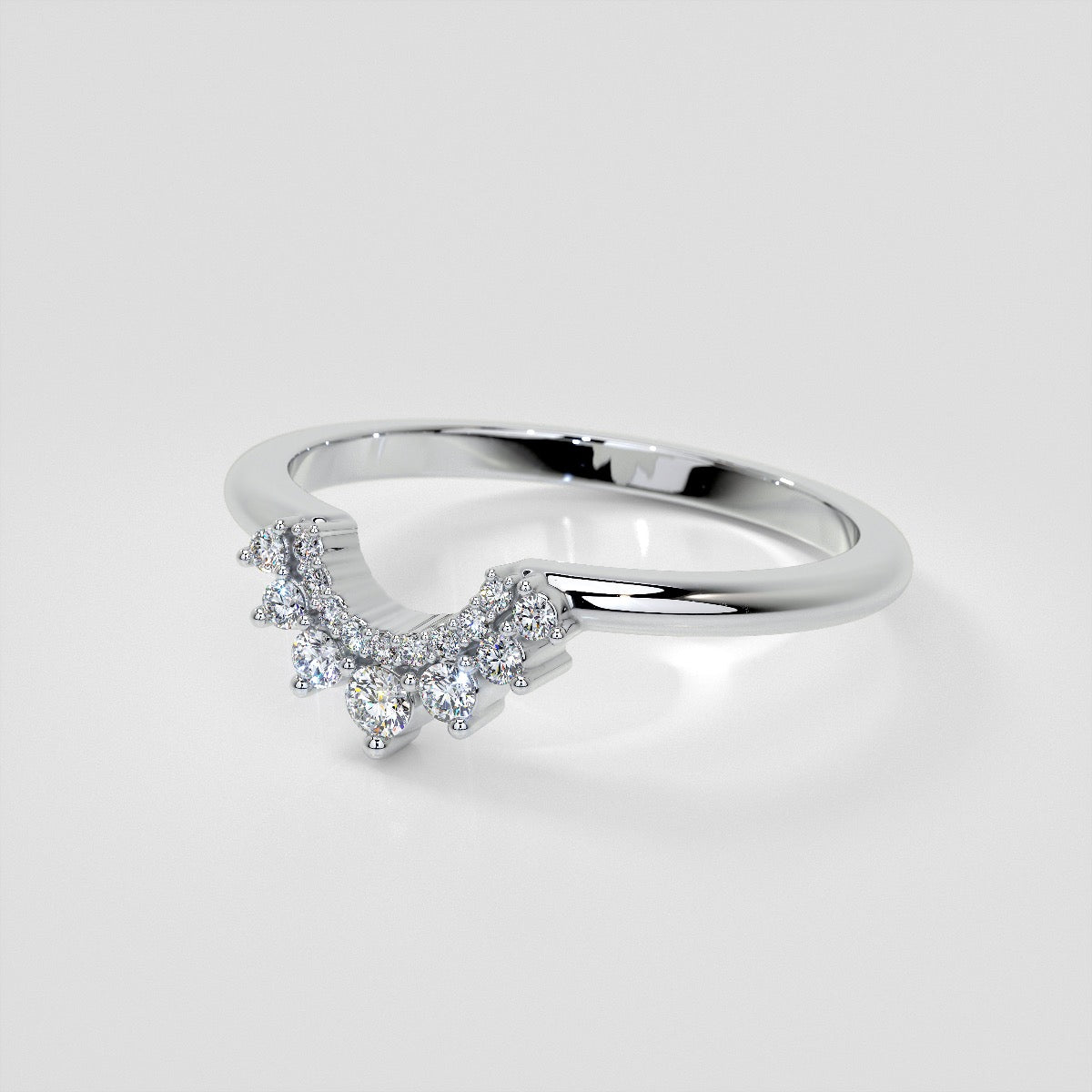1/4 CTW Lab Grown Diamond Pointed Crown Ring Enhancer Band