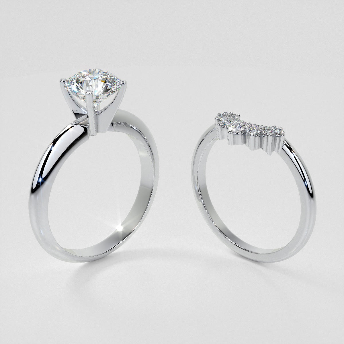 1/4 CTW Lab Grown Diamond Pointed Crown Ring Enhancer Band