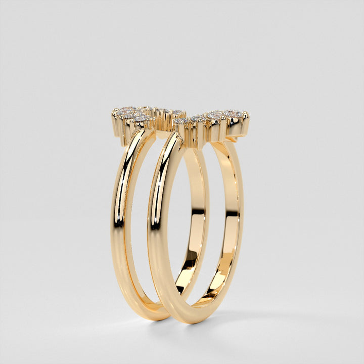 1/4 CTW Lab Grown Diamond Pointed Crown Ring Enhancer Band