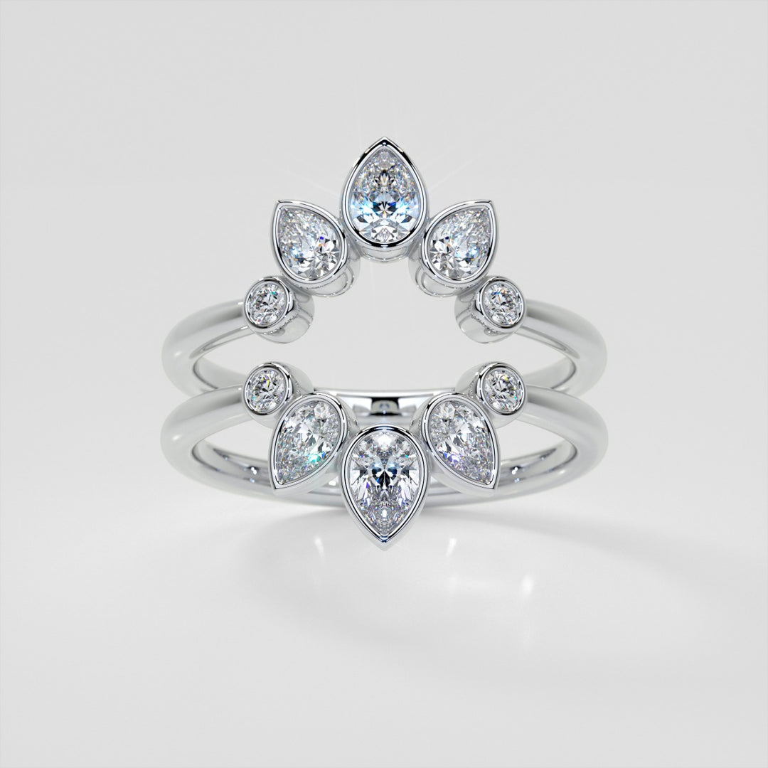 3/8 CTW Lab Grown Diamond Rose Petal Arc Contour band