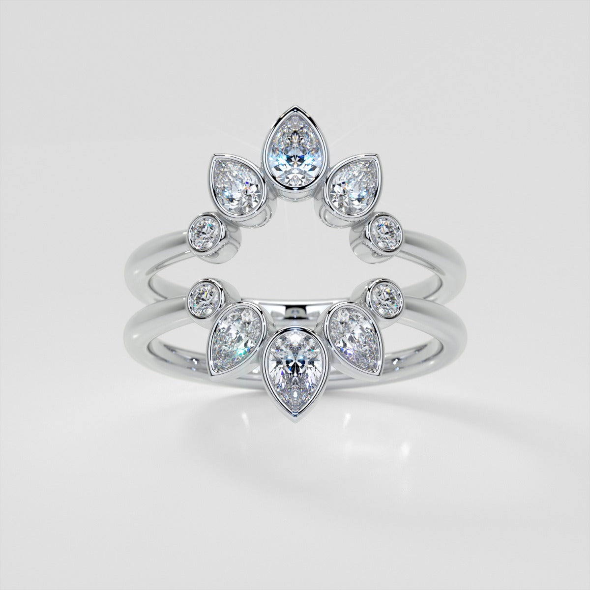 3/8 CTW Lab Grown Diamond Rose Petal Arc Contour band