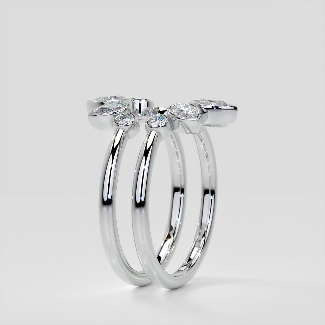 3/8 CTW Lab Grown Diamond Rose Petal Arc Contour band