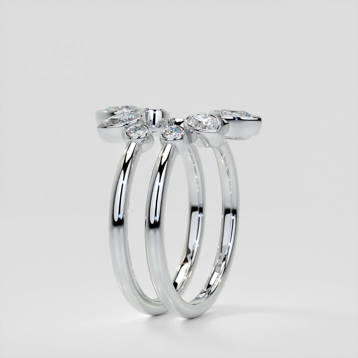 3/8 CTW Lab Grown Diamond Rose Petal Arc Contour band