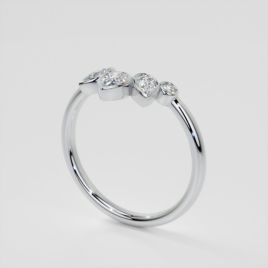 3/8 CTW Lab Grown Diamond Rose Petal Arc Contour band