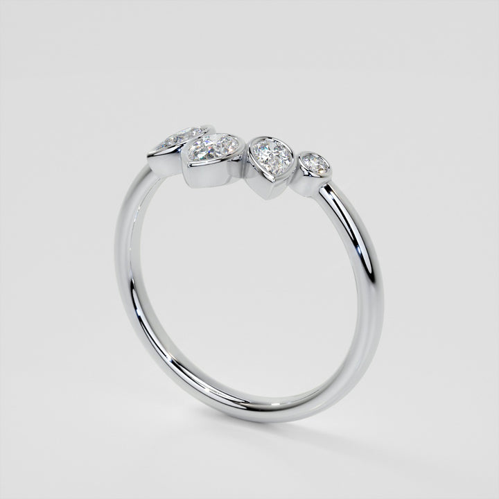 3/8 CTW Lab Grown Diamond Rose Petal Arc Contour band