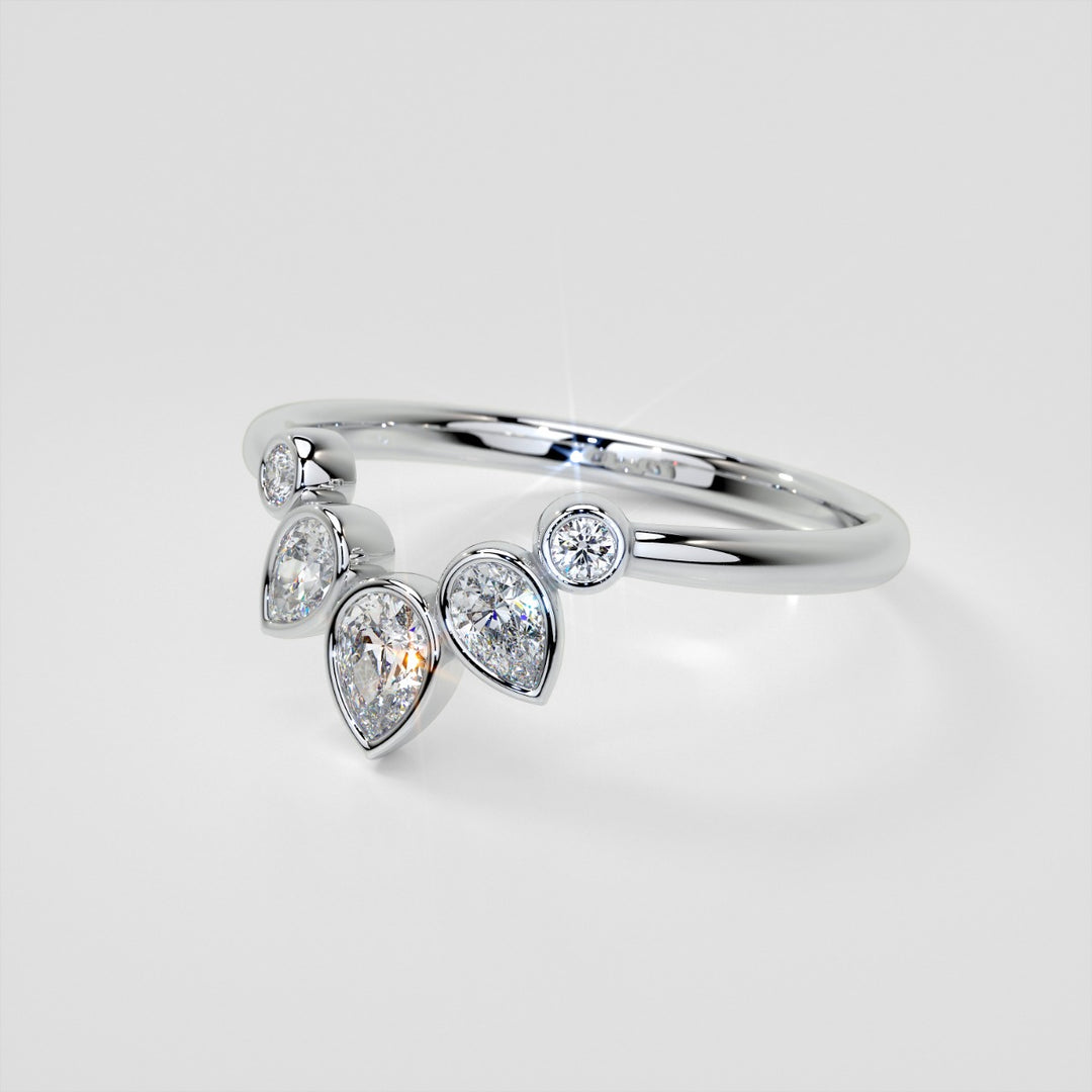 3/8 CTW Lab Grown Diamond Rose Petal Arc Contour band