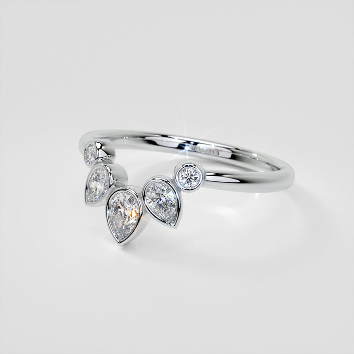 3/8 CTW Lab Grown Diamond Rose Petal Arc Contour band