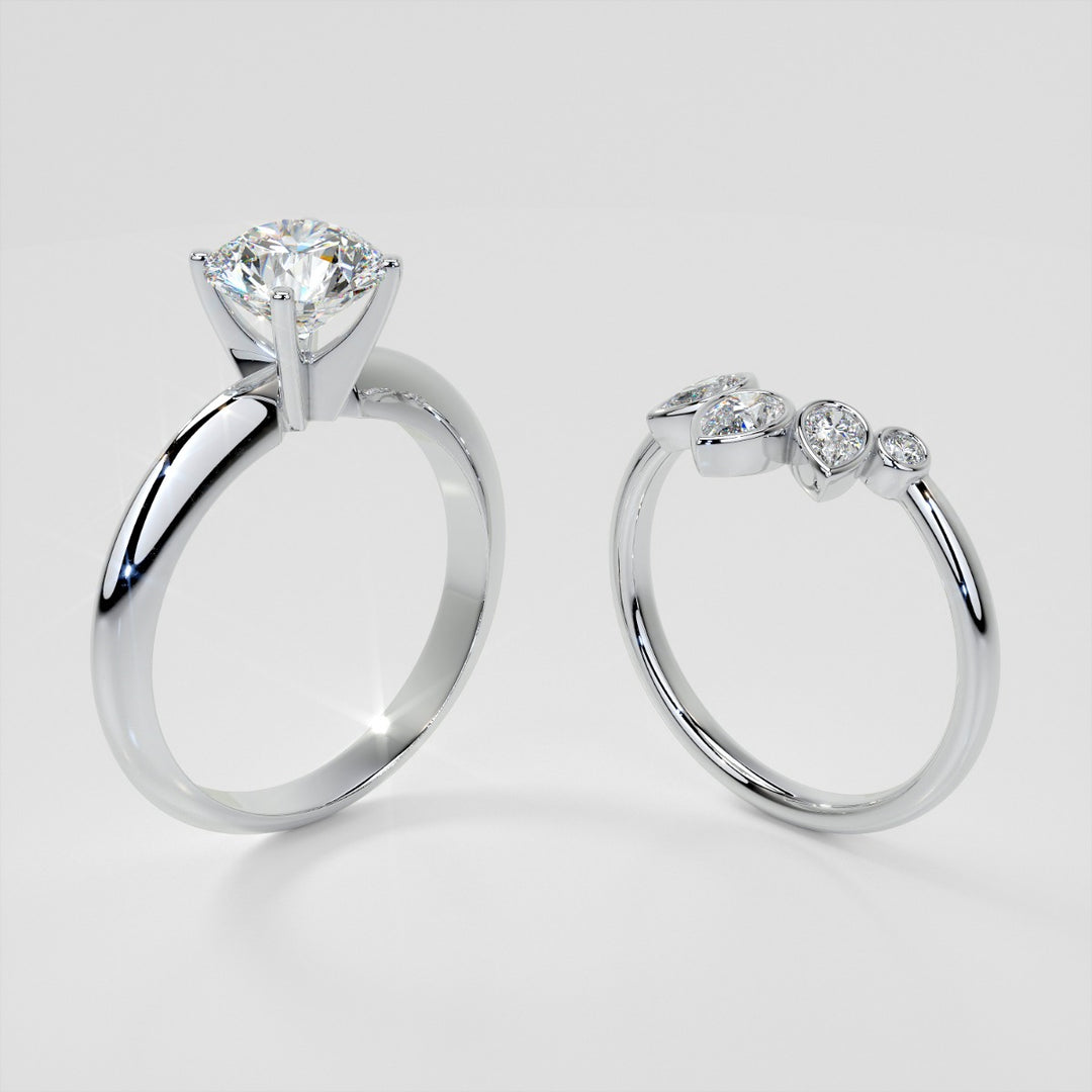 3/8 CTW Lab Grown Diamond Rose Petal Arc Contour band