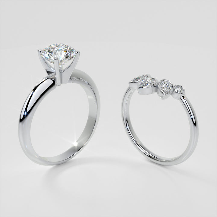 3/8 CTW Lab Grown Diamond Rose Petal Arc Contour band