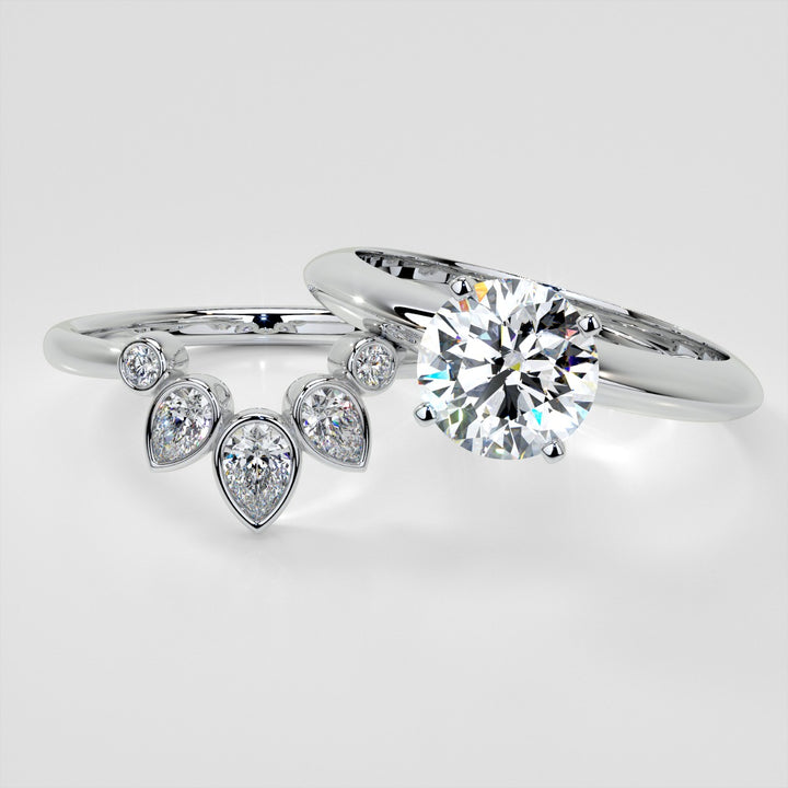 3/8 CTW Lab Grown Diamond Rose Petal Arc Contour band