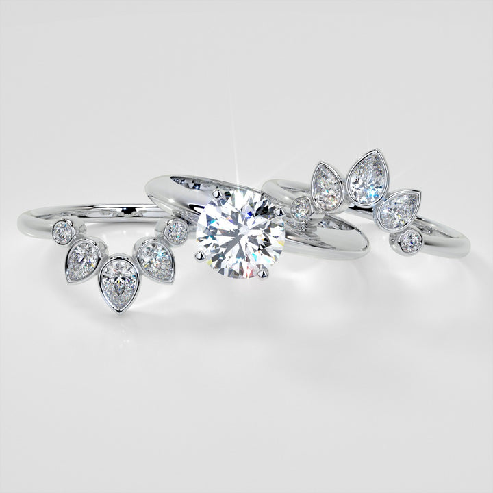 3/8 CTW Lab Grown Diamond Rose Petal Arc Contour band