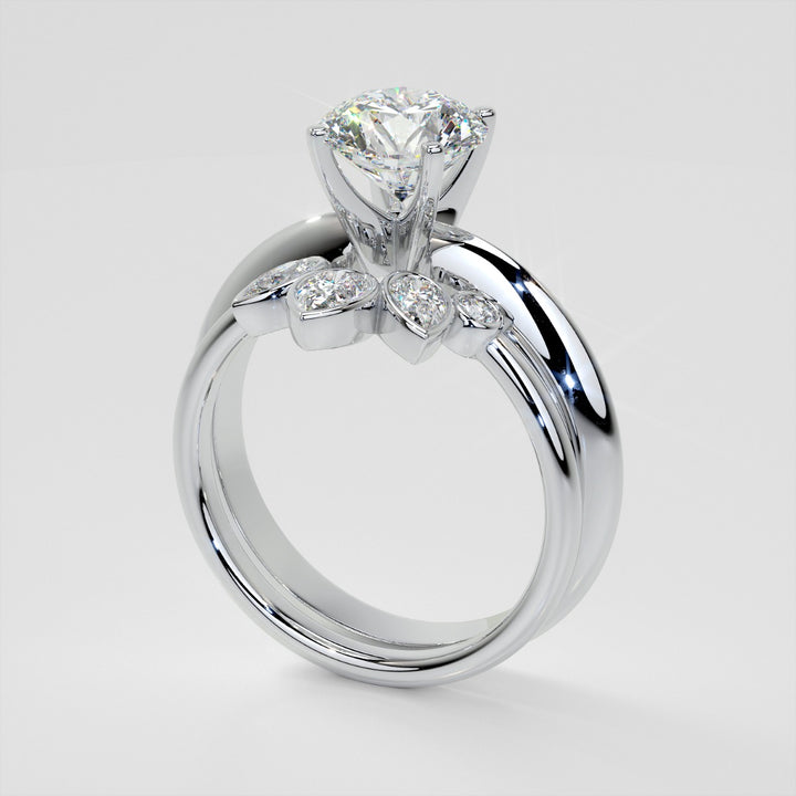 3/8 CTW Lab Grown Diamond Rose Petal Arc Contour band