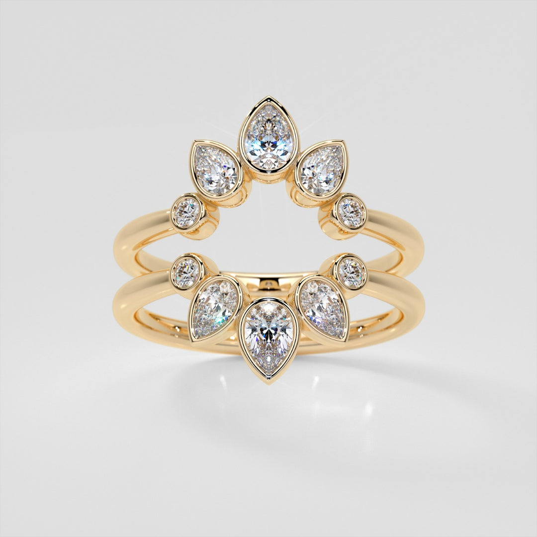 3/8 CTW Lab Grown Diamond Rose Petal Arc Contour band