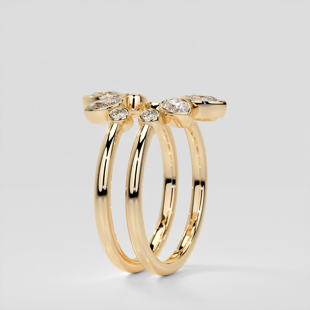 3/8 CTW Lab Grown Diamond Rose Petal Arc Contour band