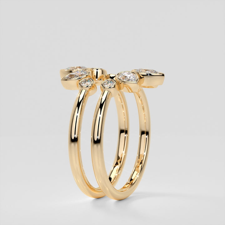 3/8 CTW Lab Grown Diamond Rose Petal Arc Contour band