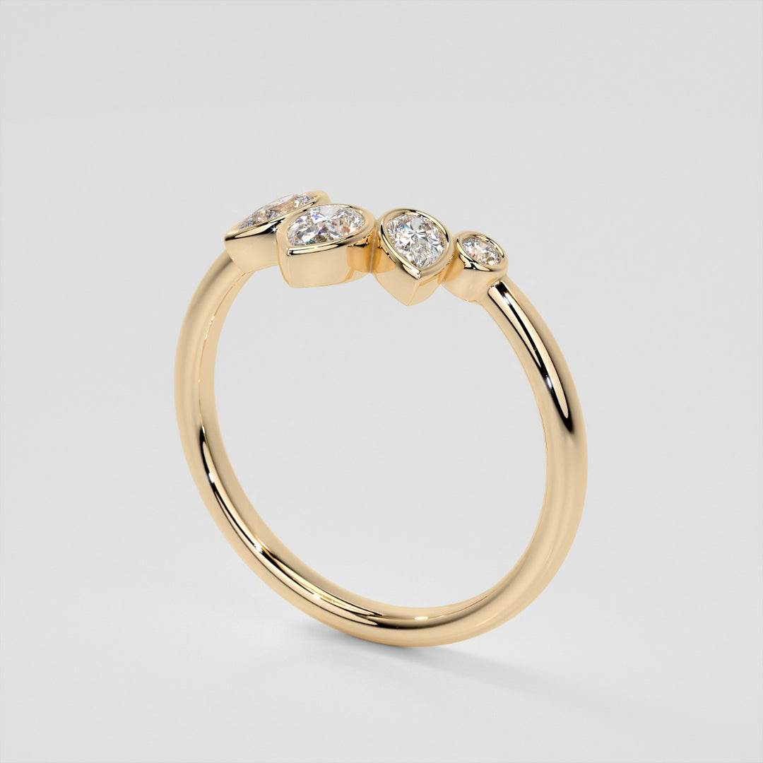 3/8 CTW Lab Grown Diamond Rose Petal Arc Contour band