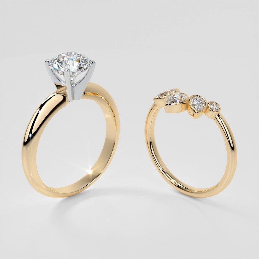 3/8 CTW Lab Grown Diamond Rose Petal Arc Contour band