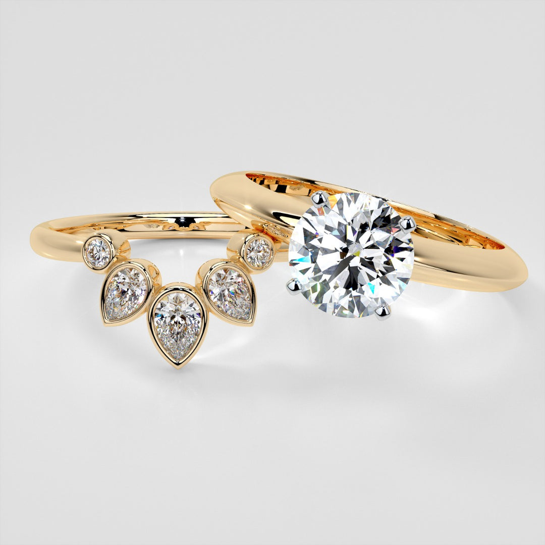 3/8 CTW Lab Grown Diamond Rose Petal Arc Contour band