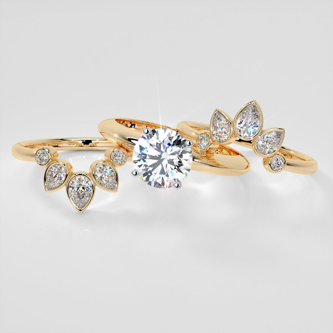 3/8 CTW Lab Grown Diamond Rose Petal Arc Contour band