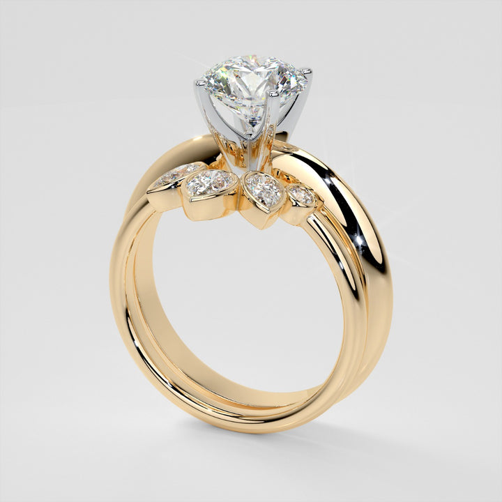 3/8 CTW Lab Grown Diamond Rose Petal Arc Contour band