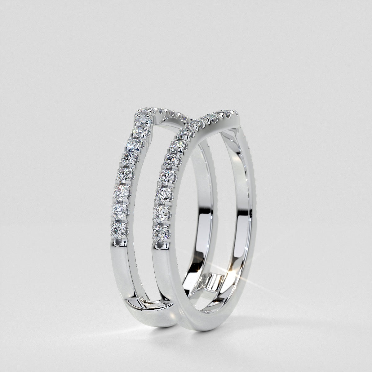 ½ CTW Lab Grown Diamond Eternal Cascade Ring Guard Wedding Band