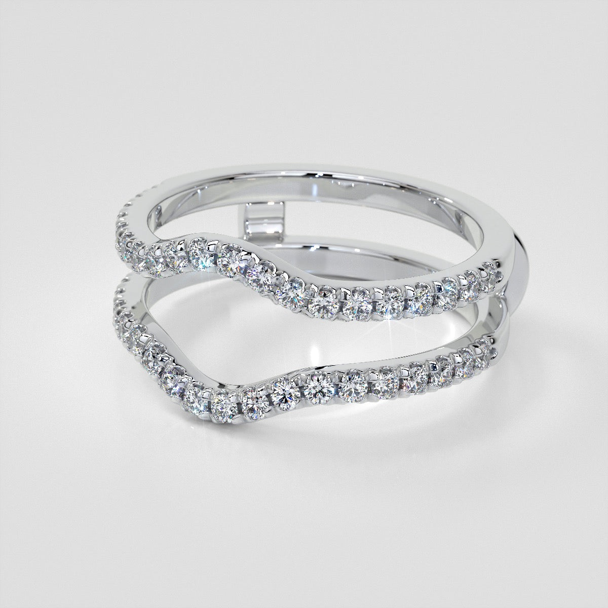 ½ CTW Lab Grown Diamond Eternal Cascade Ring Guard Wedding Band