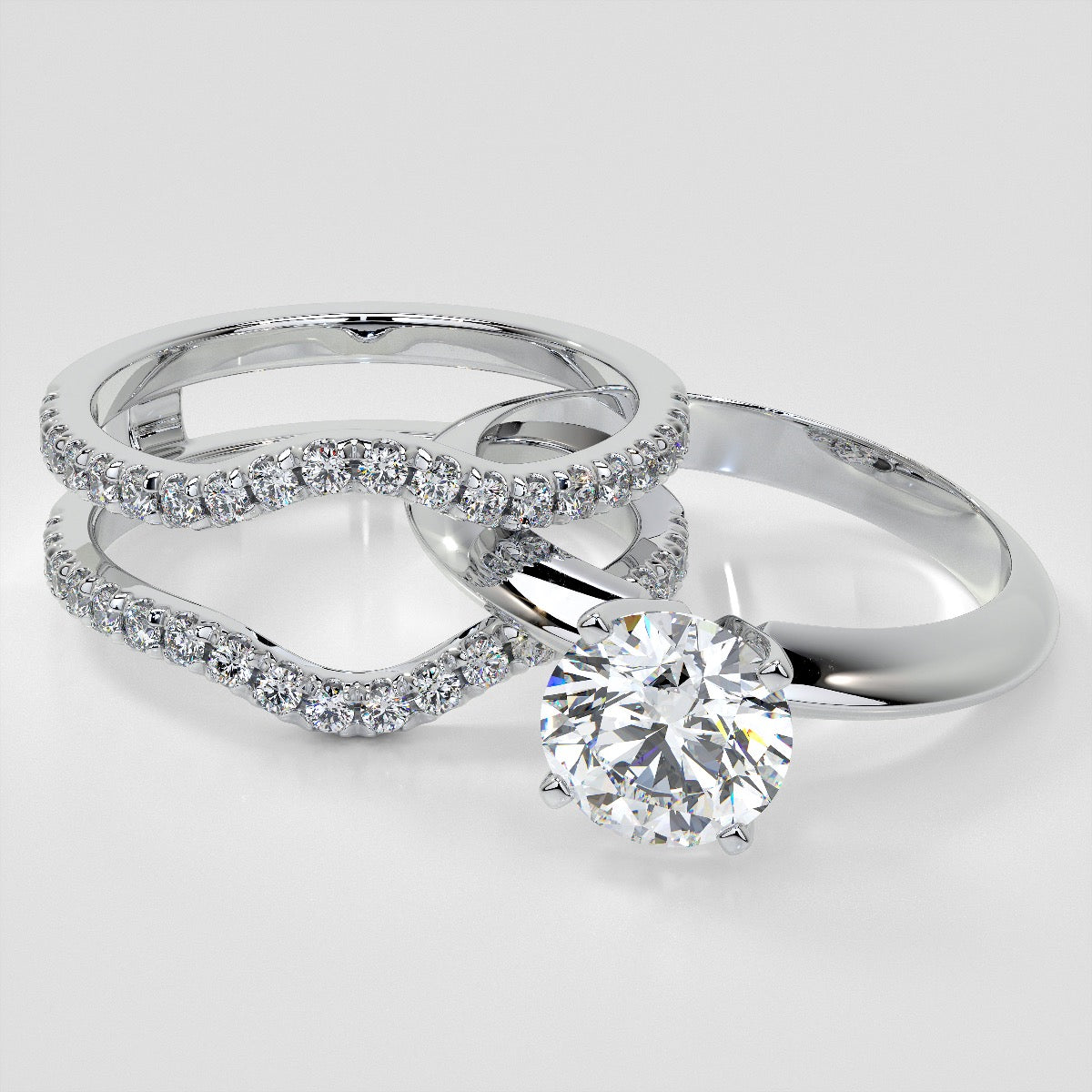 ½ CTW Lab Grown Diamond Eternal Cascade Ring Guard Wedding Band