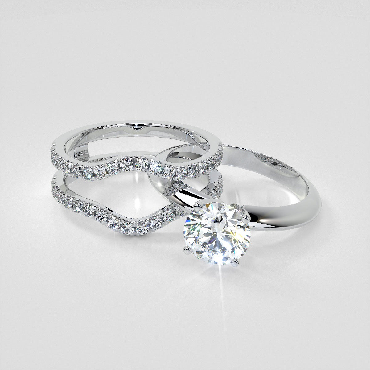 ½ CTW Lab Grown Diamond Eternal Cascade Ring Guard Wedding Band