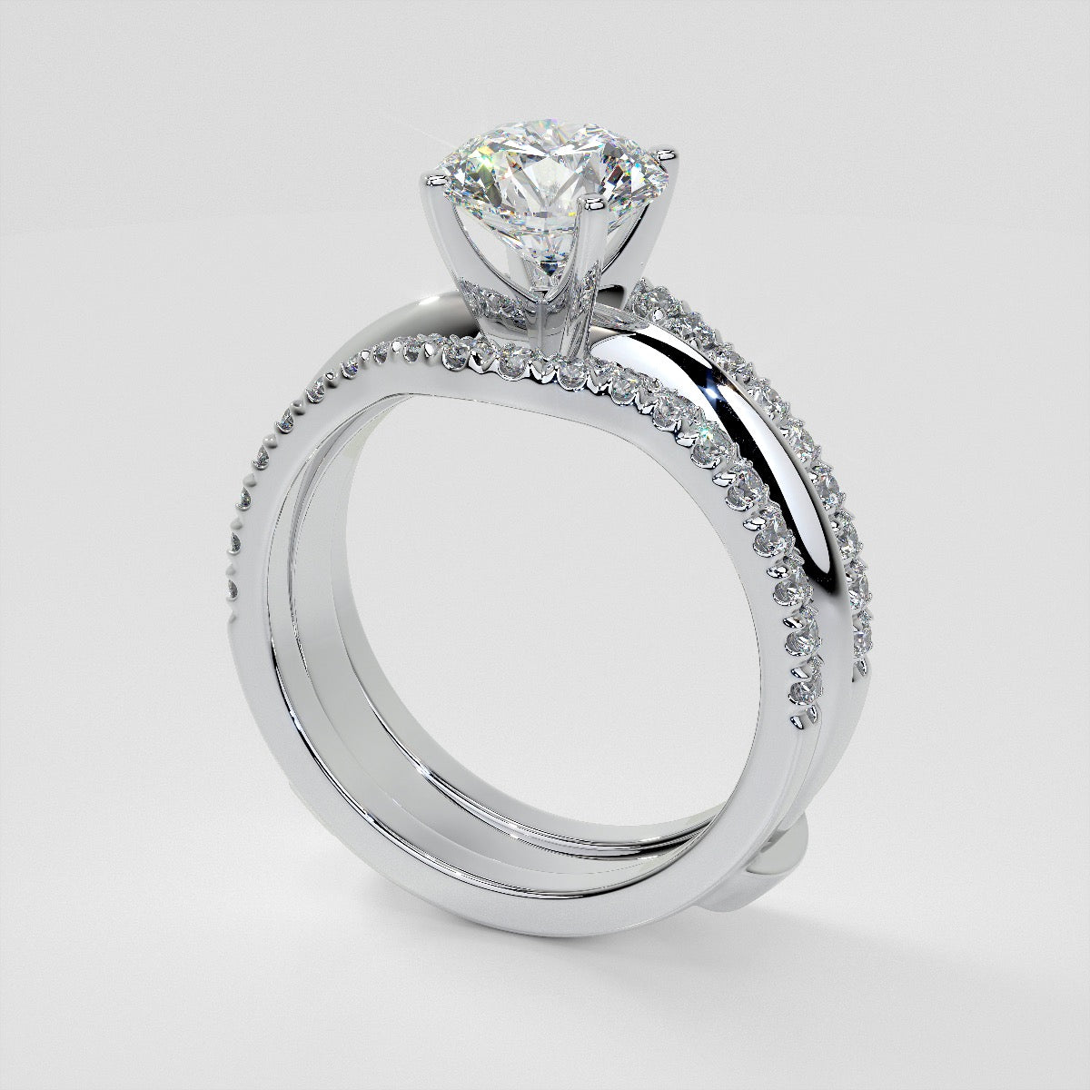 ½ CTW Lab Grown Diamond Eternal Cascade Ring Guard Wedding Band