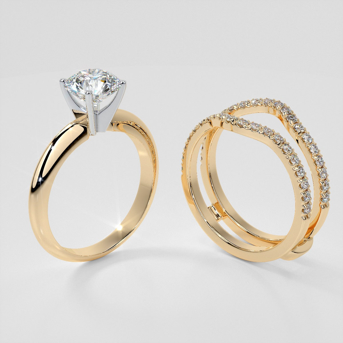 ½ CTW Lab Grown Diamond Eternal Cascade Ring Guard Wedding Band