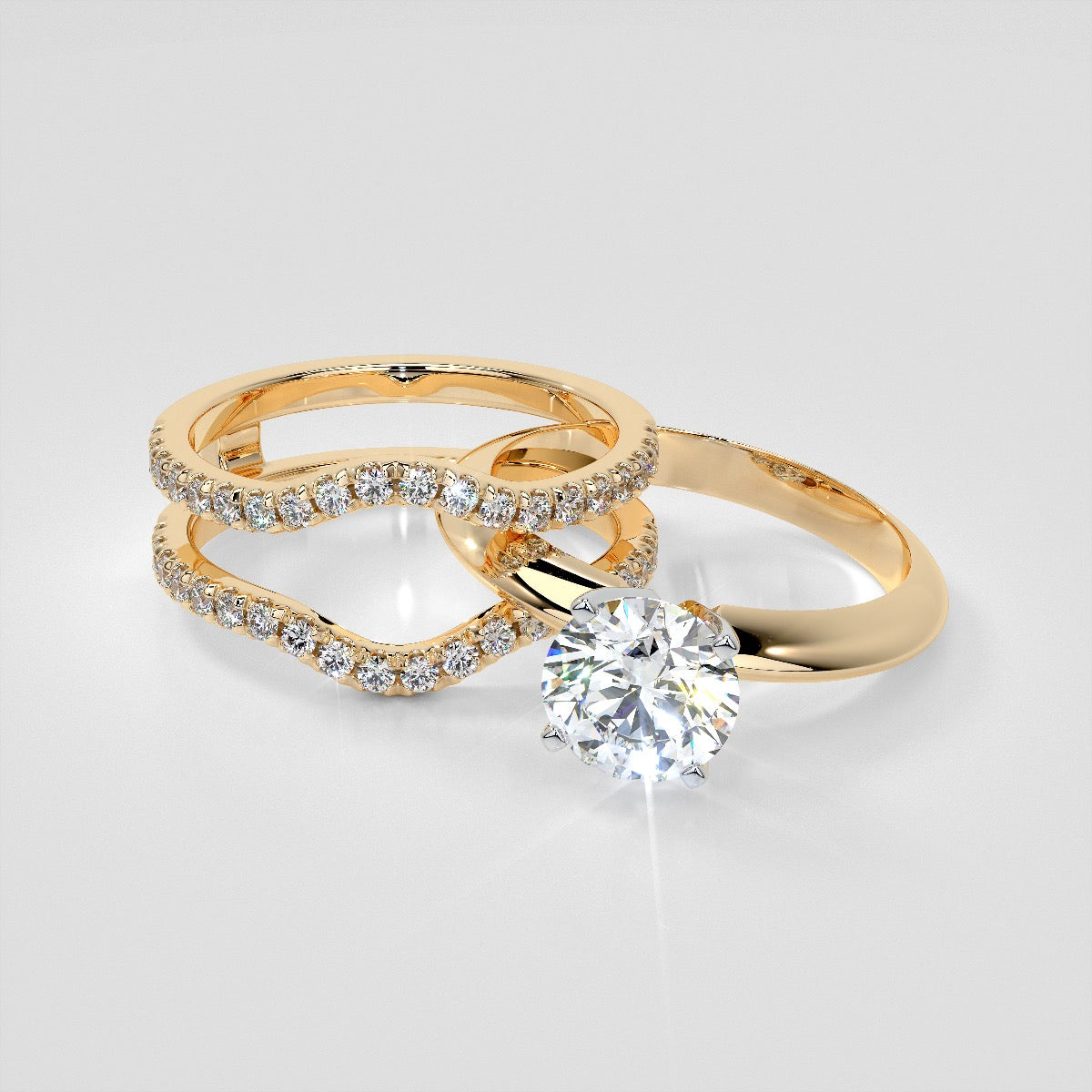 ½ CTW Lab Grown Diamond Eternal Cascade Ring Guard Wedding Band