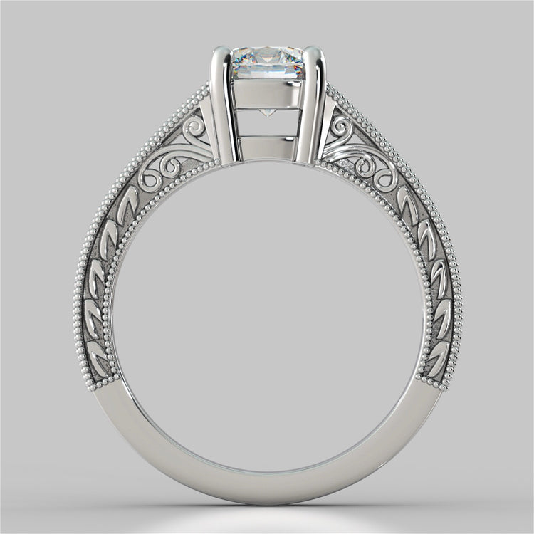 Cushion Cut Filigree Wedding Set