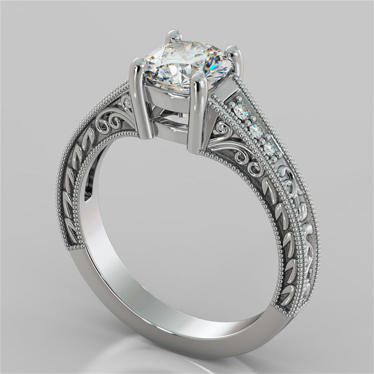 Cushion Cut Filigree Wedding Set