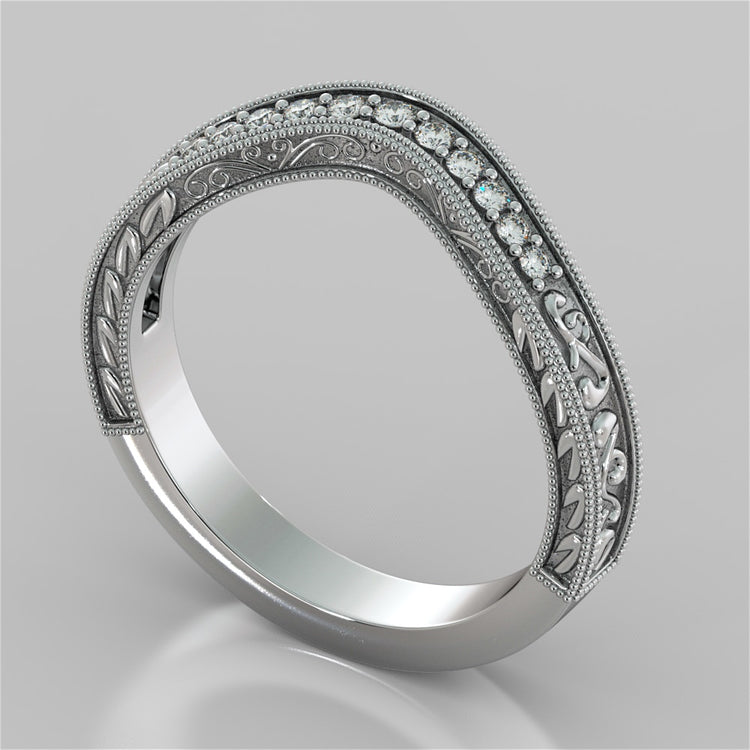 Lab Grown Diamond Cushion Cut Filigree Engagement Ring