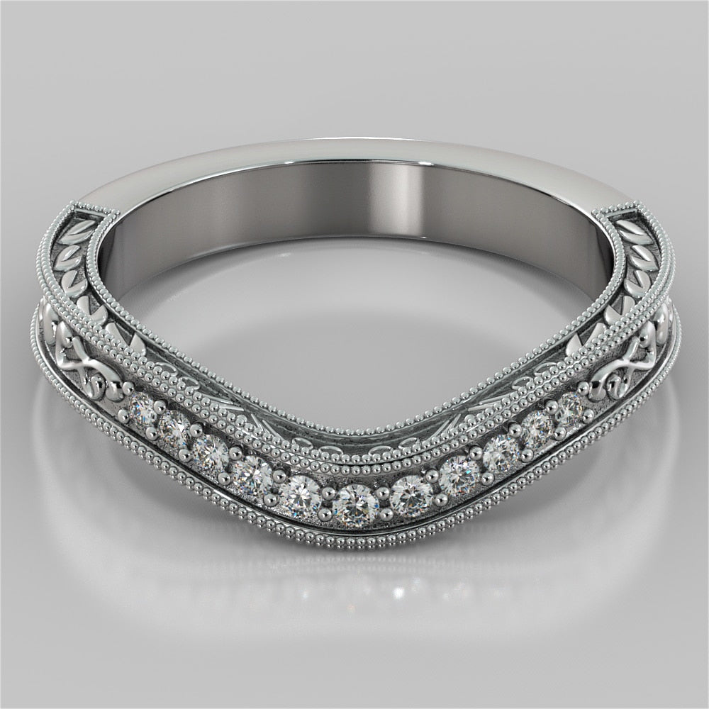 Filigree Cushion Cut Trio Wedding Set