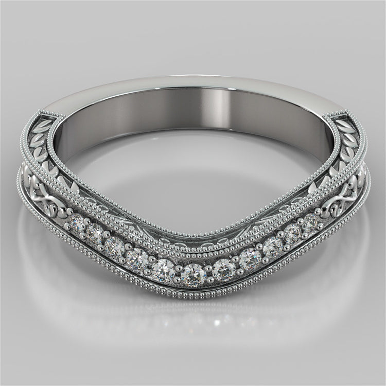 Lab Grown Diamond Cushion Cut Filigree Engagement Ring