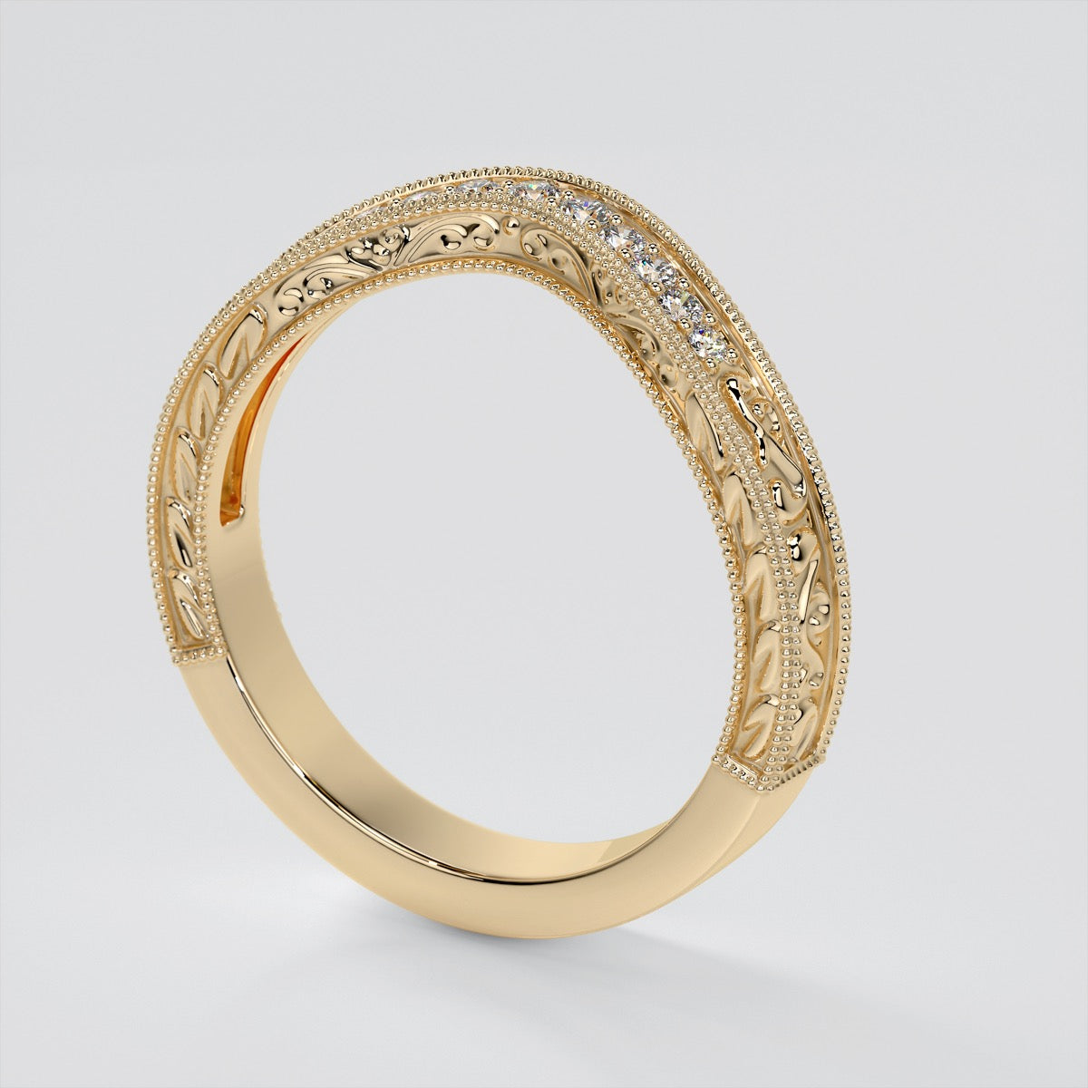 Cushion Cut Filigree Wedding Set