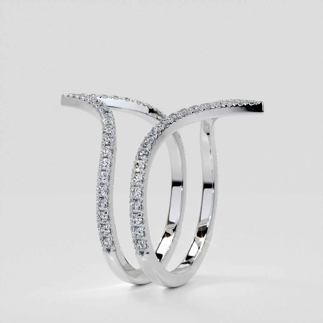 ¼ CTW Pointed Contour Lab Grown Diamond Stackable Band