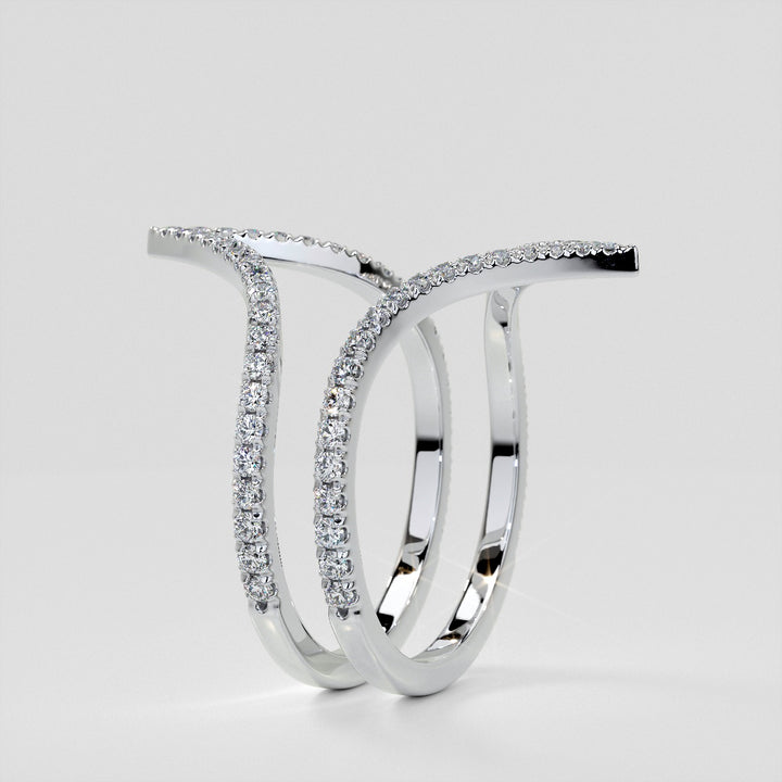 ¼ CTW Pointed Contour Lab Grown Diamond Stackable Band
