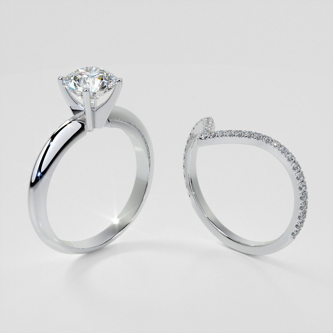 ¼ CTW Pointed Contour Lab Grown Diamond Stackable Band