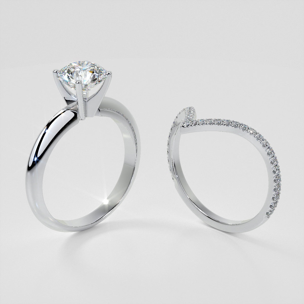 ¼ CTW Pointed Contour Lab Grown Diamond Stackable Band