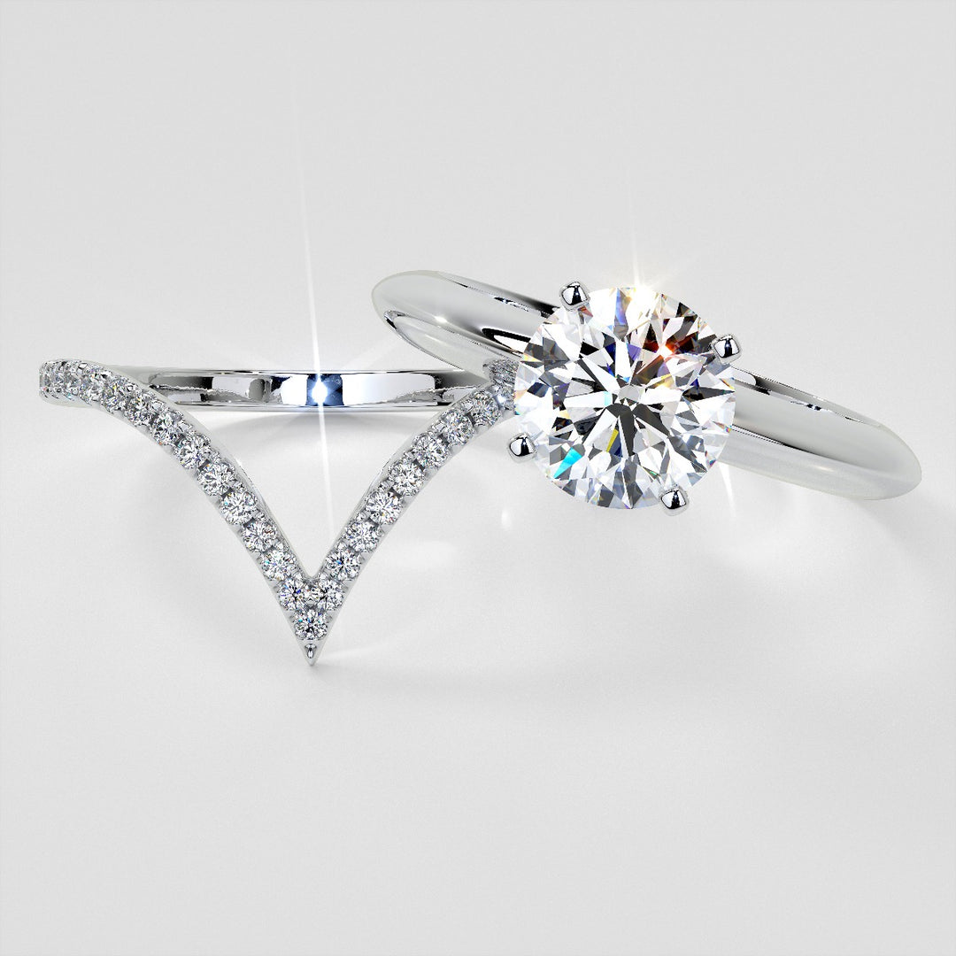 ¼ CTW Pointed Contour Lab Grown Diamond Stackable Band